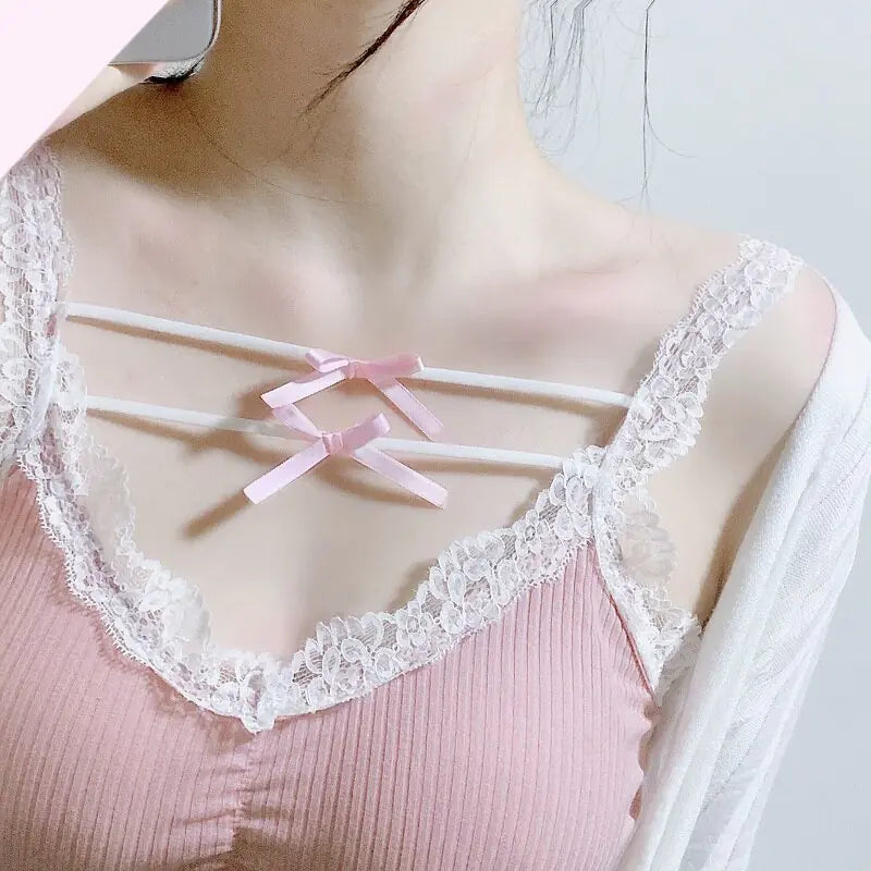 Tops Lace Trim Style Aesthetic Kawaii