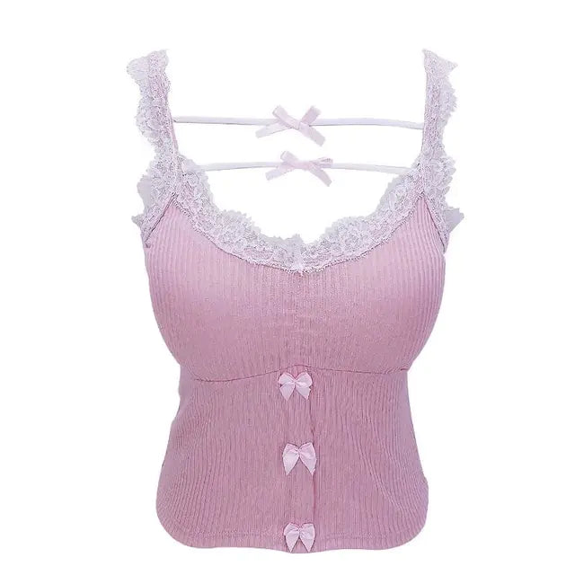 Tops Lace Trim Style Aesthetic Kawaii